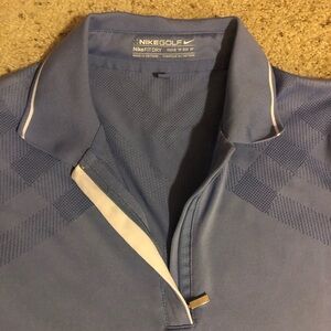 Nike Golf Light Blue Polo with Zip Collar